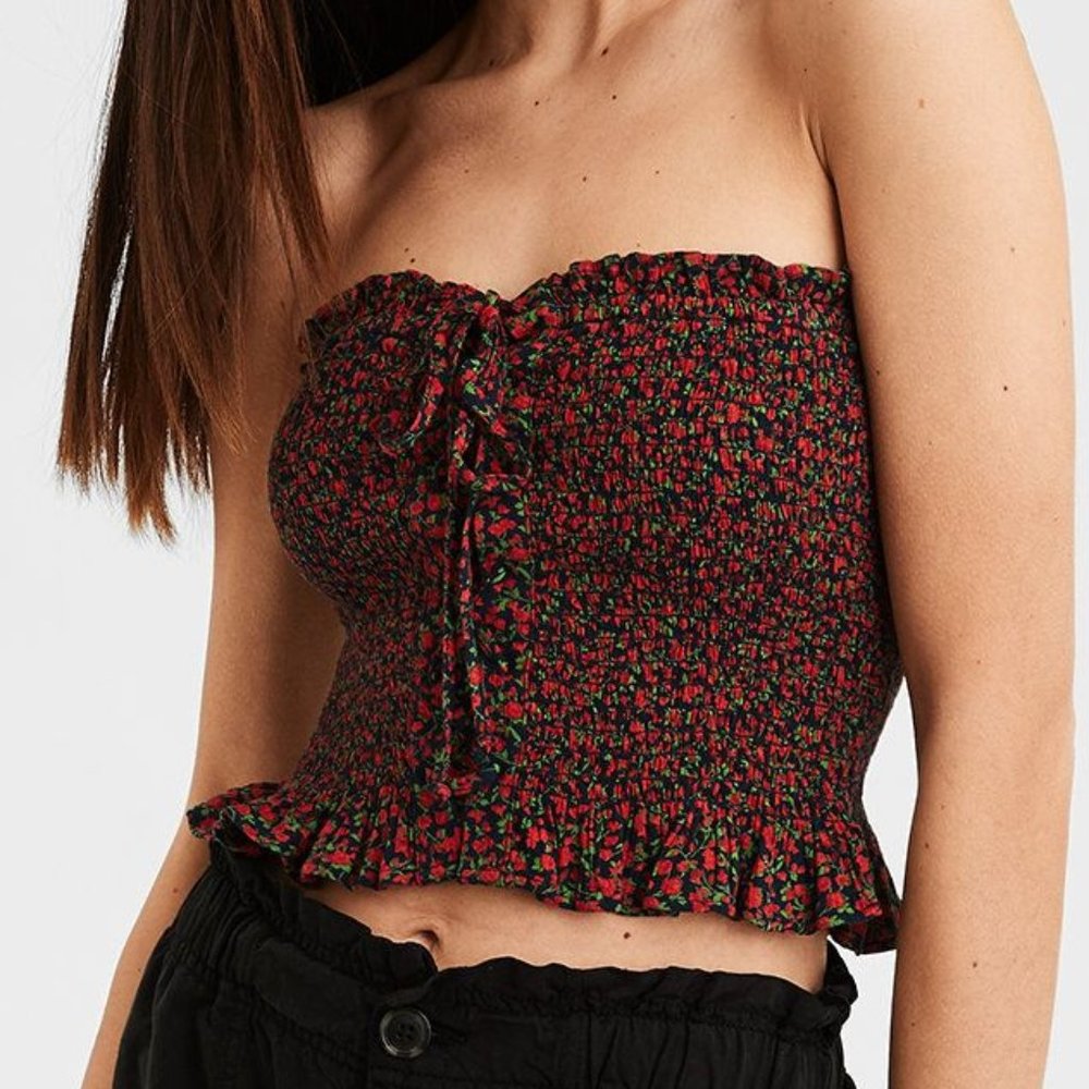 💕 COTTAGECORE VIBES, LACE UP TUBE TOP💕